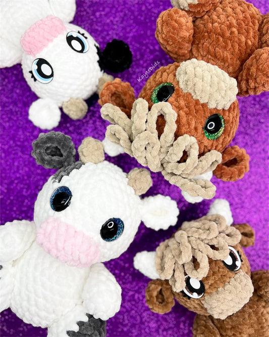 Itty Bitty Baby Cow and Highland Pattern