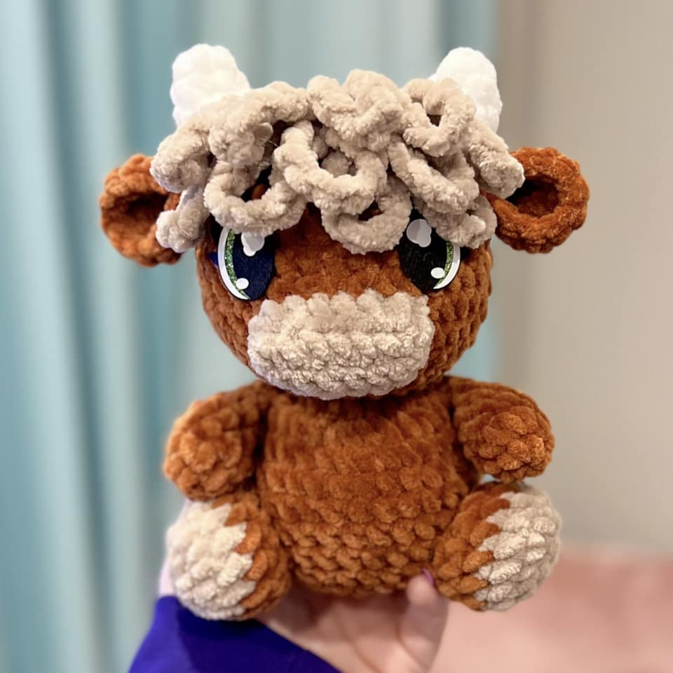 Itty Bitty Baby Cow and Highland Pattern