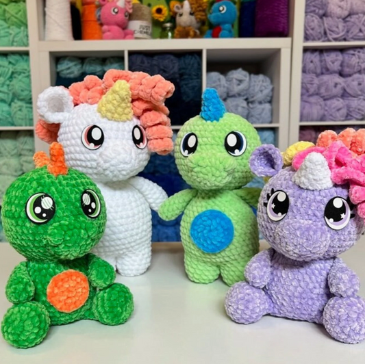 Dino and Unicorn Duo Pattern